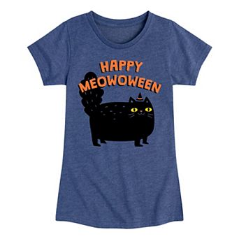 Girls 7-16 Meowoween Halloween Graphic Tee