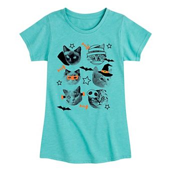 Girls 7-16 Halloween Costume Cats Graphic Tee