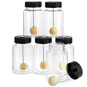 6-pack Clear Bottle Wool Daubers With Ball Brush, Plastic Empty Bottle, 120 Ml