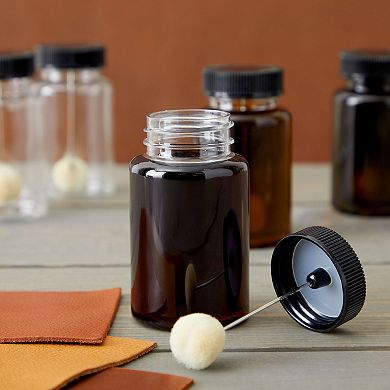 6-pack Clear Bottle Wool Daubers With Ball Brush, Plastic Empty Bottle, 120 Ml