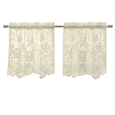 Rod Pocket Beautiful Curtain Tiers For Any Room Floral Lace Design Pair