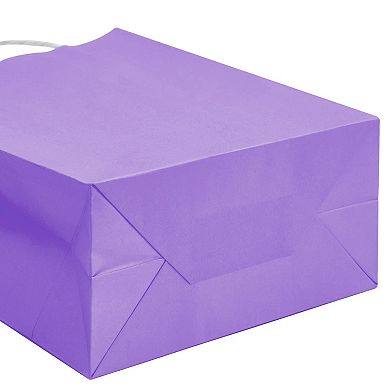 25-pack Purple Gift Bags With Handles - Medium Size Paper Bags (8x3.9x10 In)