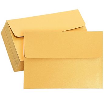 50 Pack A7 Metallic Gold 5 X 7 in Wedding Invitation Envelopes, Greeting Cards