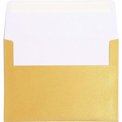 50 Pack A7 Metallic Gold 5 X 7 In Wedding Invitation Envelopes, Greeting Cards