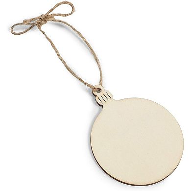 80x Round Wooden Disc For Crafts Diy Christmas Ornaments Hanging Decor 2.7x3.5"