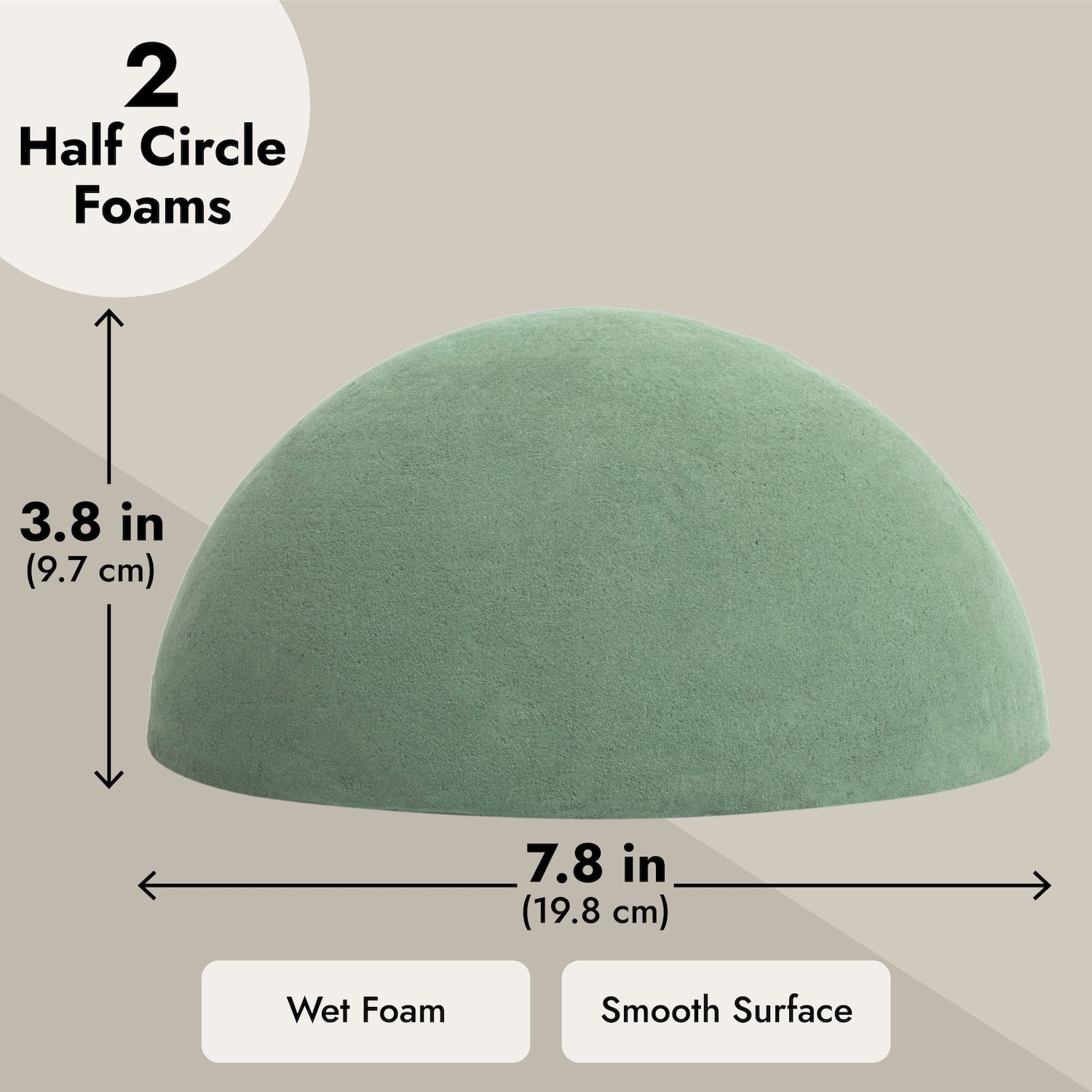 Round Floral Foam Half Balls For Flowers And DIY Crafts (7.8