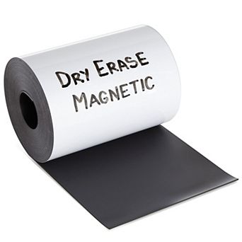 1-pack Dry Erase Reusable And Customizable Magnetic Tape Roll, 4" Wide, (15 Ft)