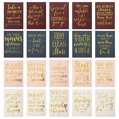 20 Pack Motivational Quotes For Desk With Stand For Women, Teacher, 5 X 7 In