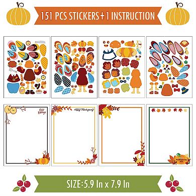 Make a Turkey Stickers 151 Pcs