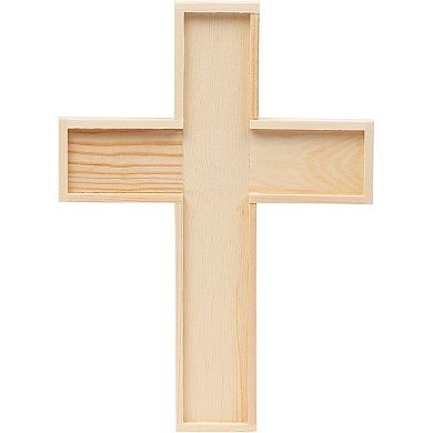 12 Pack Unfinished Wooden Cross Cutouts for DIY School Crafts Easter