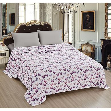 Luxurious Ultra Soft Lightweight Rose Butterfly Premium Quality Bed Blankets.