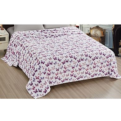 Luxurious Ultra Soft Lightweight Rose Butterfly Premium Quality Bed Blankets.