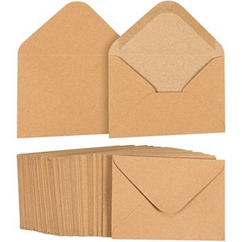 100-count A1 Kraft Paper Invitation Envelopes For Wedding, Party, 3 5/8 X 5 1/8"
