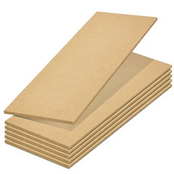 6 Pack Unfinished Wood Planks For Crafts, 1/4" Thick Mdf Boards, 5 X 15 in