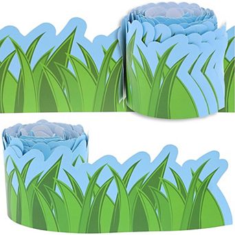 12 Pack Grass Bulletin Board Trim Strips, Spring Classroom Decor, 3 in X 36 Ft