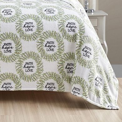Faith, Hope & Love Printed Luxurious Ultra Soft Lightweight Bed Blanket
