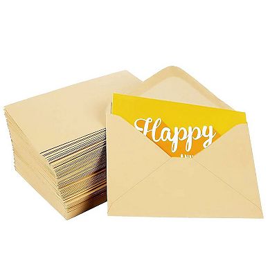 100 Pack Kraft Envelopes for Invitations, Wedding, Birthday, Graduation
