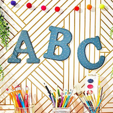 26 Pieces Wooden Alphabet Letters For Crafts, 6-in Abcs For Painting, 0.1" Thick