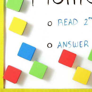 24 Pack Magnetic Mini Dry Erase Erasers For Classroom, 4 Colors, 1.96 X .74 In