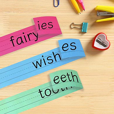 100-pack Lined Colored Sentence Strips For Classroom And Boards, 5 Colors