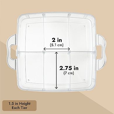 3 Tier Stackable Storage Containers, Adjustable Plastic Box Bead Storage, 6x6x5"