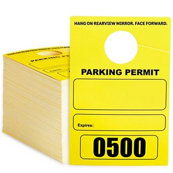 500-pack Parking Hang Tags, Numbered Parking Passes For Cars, 3.15 X 4.75"