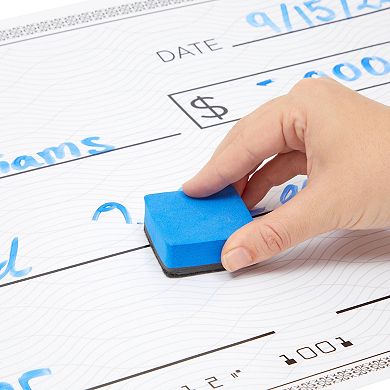Reusable Big Check For Presentation, Large Oversized Dry Erase Plaque, 30 X 16"