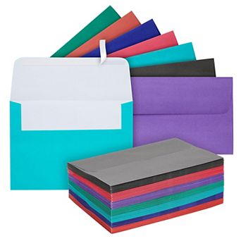 100 Pack A6 Colored Envelopes For 4x6 Invitations, Self-adhesive, 7 Colors