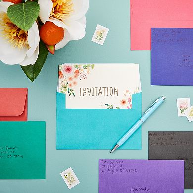 100 Pack A6 Colored Envelopes For 4x6 Invitations, Self-adhesive, 7 Colors