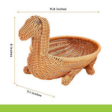 Dog Shaped Storage Basket Brown