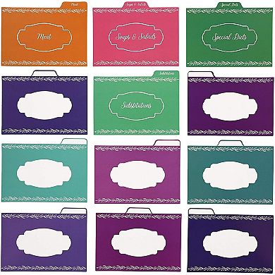 Wood Recipe Organization Box With Cards And Dividers For Diy, 7.2"x 5"x 4.7"