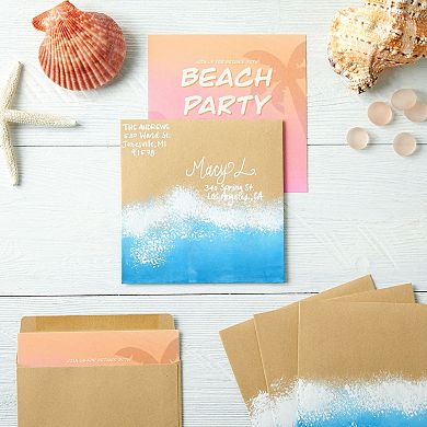 100-pack Kraft Paper Brown 5.5" X 5.5" Square Flap Envelopes For Invites Notes