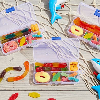 12 Pack Small Clear Storage Containers With Grid For Crafts, Jewelry, 2.5 X 5 In