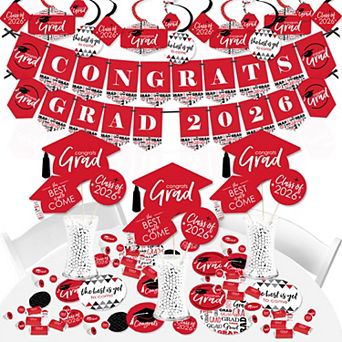 Big Dot Of Happiness Red Grad Best Is Yet To Come 2026 Party Supplies Decor Kit Fundle Bundle