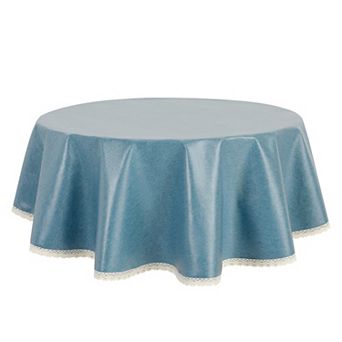 1 Pack Round Tablecloth Water-proof Lace Tpu Table Cover For Kitchen 55"x55"
