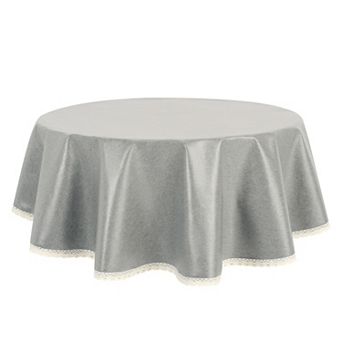 1 Pack Round Tablecloth Water-proof Lace Tpu Table Cover For Kitchen 55"x55"