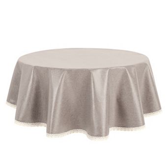 1 Pack Round Tablecloth Water-proof Lace Tpu Table Cover For Kitchen 55"x55"