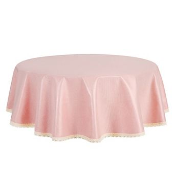 1 Pack Round Tablecloth Water-proof Lace Tpu Table Cover For Kitchen 55"x55"