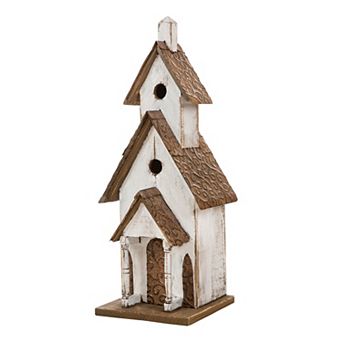 Glitzhome Hand Painted Wood Bird House