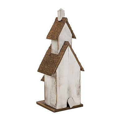 Glitzhome Hand Painted Wood Bird House