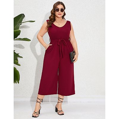 ANRABESS Woen's Casual Loose Jupsuits Long Sleeve V Neck Oversized
