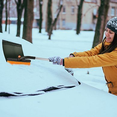 Extendable 3-in-1 Windshield Ice Scraper And Snow Removal Kit For Cars