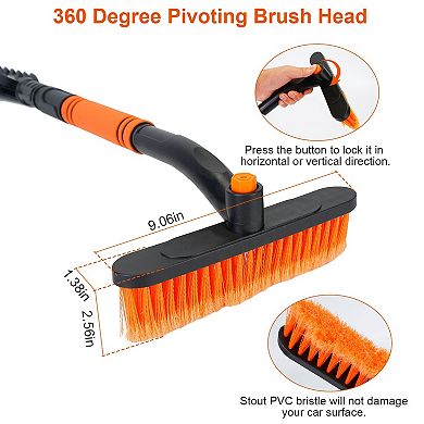 Extendable 3-in-1 Windshield Ice Scraper And Snow Removal Kit For Cars