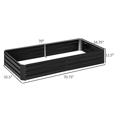 Outsunny Steel Raised Garden Bed With Support Rod, Tomato Cages