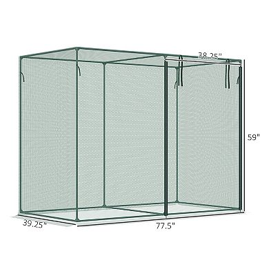 Outsunny 6 x 3ft Crop Cage, Double Doors Plant Protection Tent
