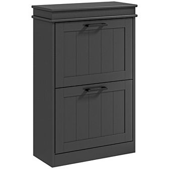 Homcom Modern Shoe Cabinet With 2 Flip Drawers For 10 Pairs Of Shoes