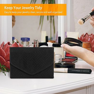 Foldable Travel Jewelry Organizer Roll Storage Bag