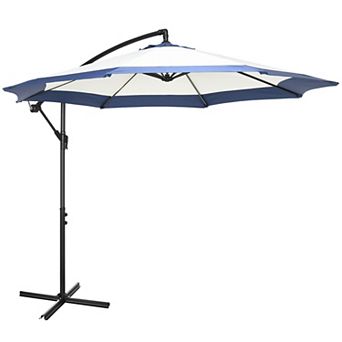 Outsunny 10' Cantilever Umbrella Offset Patio Umbrella W/ Cross Base