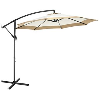 Outsunny 10' Cantilever Umbrella Offset Patio Umbrella W/ Cross Base