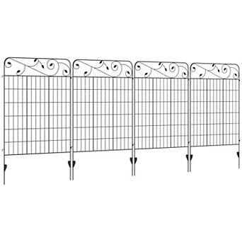 Outsunny Decorative Garden Fencing 11.5' Metal Border Edging, 4 Pack